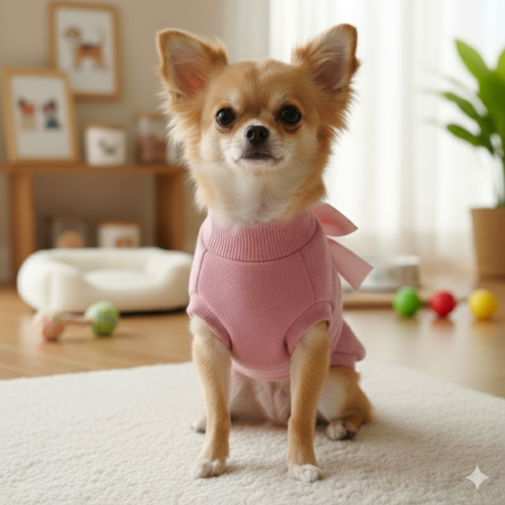 Maglione Giallo Lana Merino con Swarovski per Cani